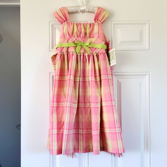Bonnie Jean Other - New with tags Bonnie Jean size 8 pink and green plaid Easter spring dress